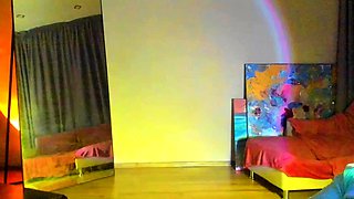 Cute curly brunette solo webcam masturbation