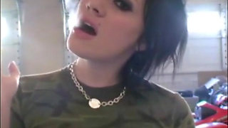 Slutty teens smoking a cigarettes in close up video