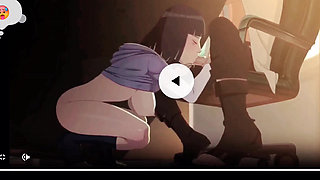 Cute 2D Babe Sucking The Bosses Cock Under His Desk