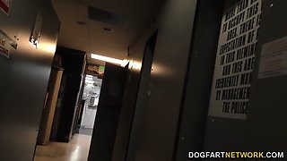Yasmine De Leon takes random gloryhole cock