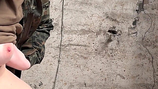 Soldier Girl Fucks Herself in a Abandoned Factory