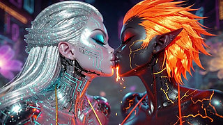 Beautiful Aliens Kiss on Nice Music, Ai Animation