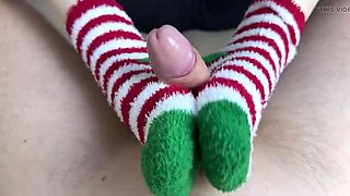 Grinch Steals My Holiday With a Sockjob & Foot Worship