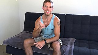 Straight jock casting with big cock