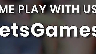 A Group of Three Friends Playing a Wild Strip Frenzy Game