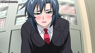 Hot anime milf dildoing and fucking