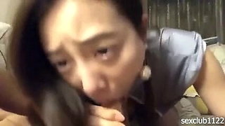 Chinese Secretary after work, cleaning and sucking boss’ cock