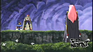 Lots of stunning big breasted hentai warriors wanna conquer the toothy vagina