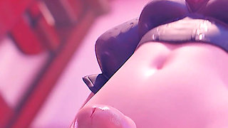 D.va Thighjob on Beach & Anal Cowgirl Creampie Happy Ending (3d Overwatch Animation)
