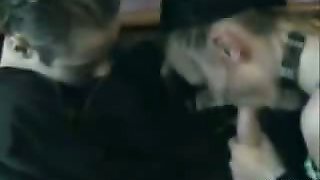 Emo girl gets a facial in front of everybody