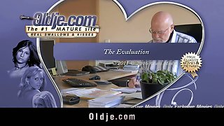Young girl evaluated by her old boss