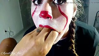 Halloween IT girl swallows all cum – April BigAss amateur teen POV blowjob