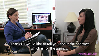 Female Agent - Model Casting Turns Into Lesbian Fun for Brunette