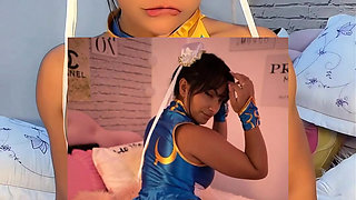 HOT CHUN LI COSPLAY EMANUELLY RAQUEL TEASING WITH HER BIG BRAZILIAN ASS