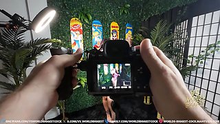 Hot Babe Fucks TikTok Photographers Huge Cock Street Photo Shoot Big Cumshots and Piss -