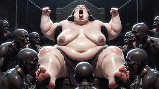SSBBW Queen Covered in Slave Tongues - Intense Body Worship Orgasms