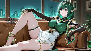 Anime porn, female chastity, bdsm collar