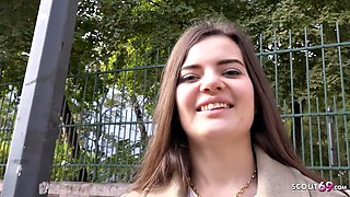 German Scout Casting Turns Rough: Skinny Braces Teen Lizi Vogue Picked Up for Hardcore Pounding