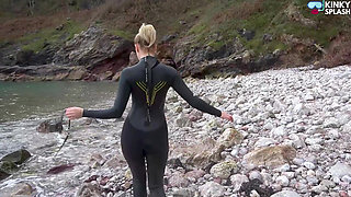 Neoprene Kink Wet and Gagged in the Sea