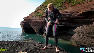 Diving in My Shiny Two-piece Wetsuit
