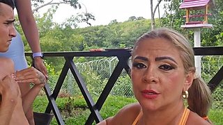 Curvy BBW Duo Tease And Please Man On Balcony(2K)60fps - 4k ultra hd