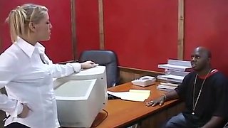 White Secretary Gets Dark Anal Bang