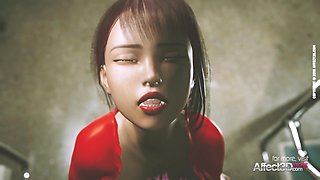 Lesbian futanari public anal sex in a hd animation