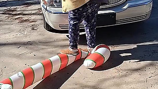Big Beautiful Woman Nurse Vicki Crushes This Blow up Candy Cane