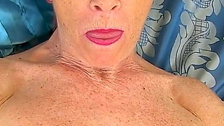 Redhead GILF Sensual Caroline Strips off Her Sexy Clothes and Opens Her Very Tight Pussy for You