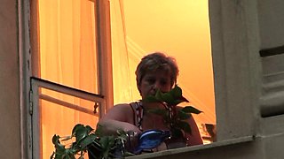 Lonely 60 years old granny swallows big cock