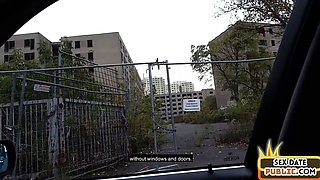 Amateur sex date chick fucked in public abandoned building