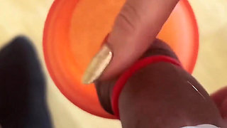 Blonde Axell Licks Ass, Sucks Cock, Takes a Shower of Gold