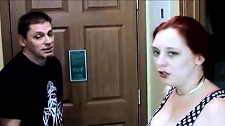 Curvy chubby redhead fucks in high heels