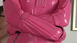 Brunette in Latex Gloves Gags from Blindfolded Vibrator Bondage