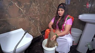 Step Chachi Pisses While I Lick Her Pussy After She Finds Condom in My Pocket - Hard Toilet Sex