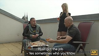Smoking-hot Blonde Cheats On Her Boyfriend With His Sneaky Dad - Angel Piaff