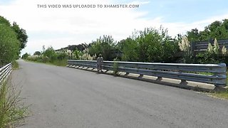 Blonde MILF Patricia Flashes Her Ass on the Road