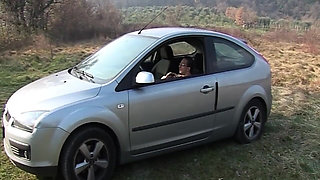 Tattooed MILF Picked up for Car Blowjob and Bed Pounding