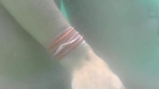 We Got Caught! My Teacher Handjobs My Cock Underwater on Nude Beach