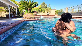Hot brunette with big boobs gives hot blowjob