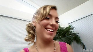 Ally Kay moans loudly during sensual lesbian massage and striptease
