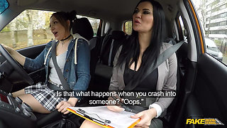 Fake Driving School - Spoiled Crystal Coxxx Bribes Stern Jasmine with Pussy Licking & Ass Licking to Save Her License