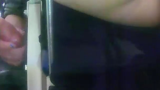 G-string Wedgie Into Her Puffy Pussy Lips - Oiled Camel Toe Close-up While She Plays with My Cock