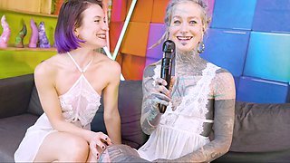 Double dose of cock for inked slut in swinger foursome