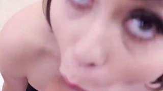 Sweet Persain teen Audrey Noir POV no hands bj cum swallow