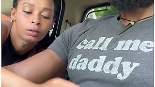 Jerking And Sucking Daddy While He Drives