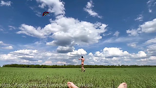 A Naked 18-year-old Boy Catches a Snake and Accidentally Sees Hot Stepdaddy's Cum Jerking off a Big Dick on the Ground