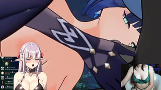 Responding to cursed Genshin Influence Anime porn - Yelan & Hilichurls having joy