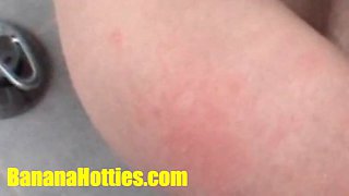 Cute teen plays with my cock in the shower