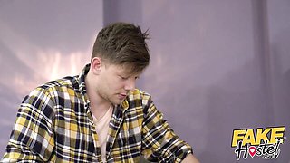 Fake Hostel featuring Cherry Kiss and Katy Rose's natural tits porn